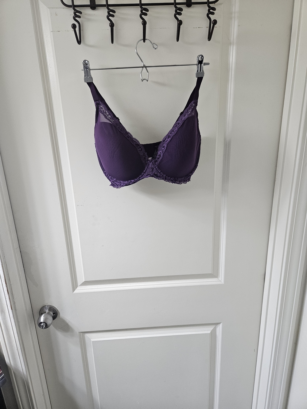 Natori Deep Purple Lace-Trim Underwire Bra - Picture 3 of 15